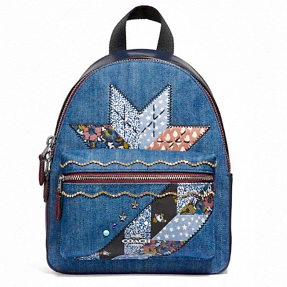 ✨ Coach Star Patchwork Denim Backpack ✨